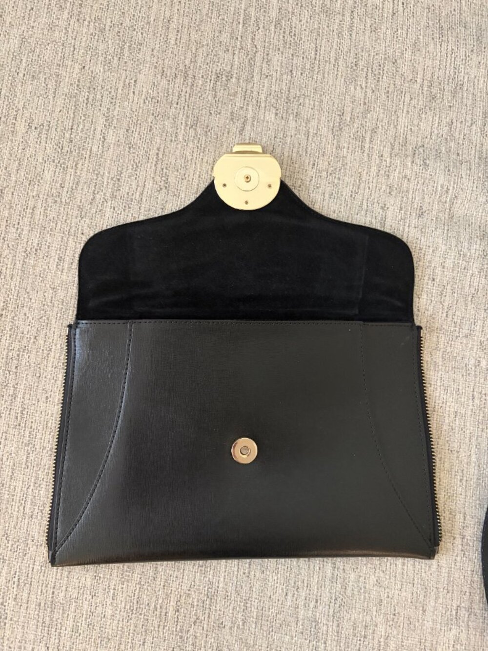 Classic Italian Leather Black Cromia Satchel w/Removeable Clutch and Purse Pouch - Picture 12 of 16